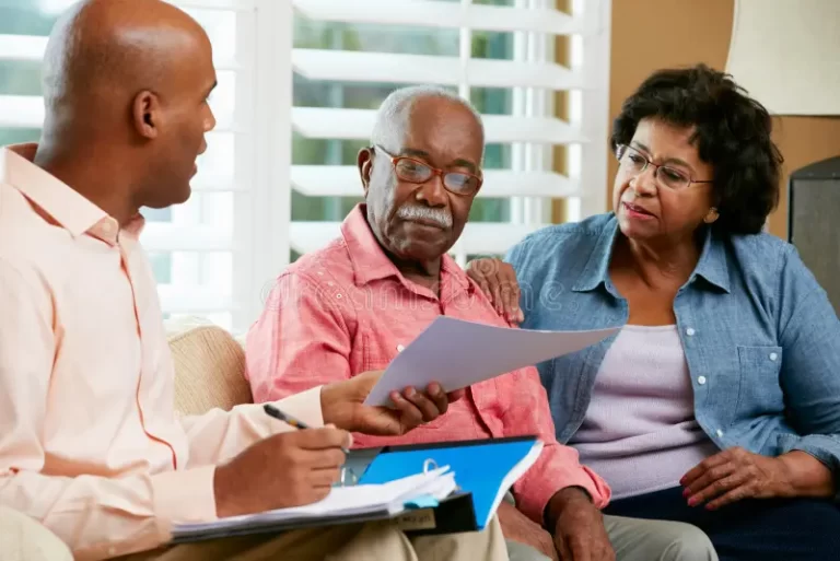 Business professionals reviewing financial information